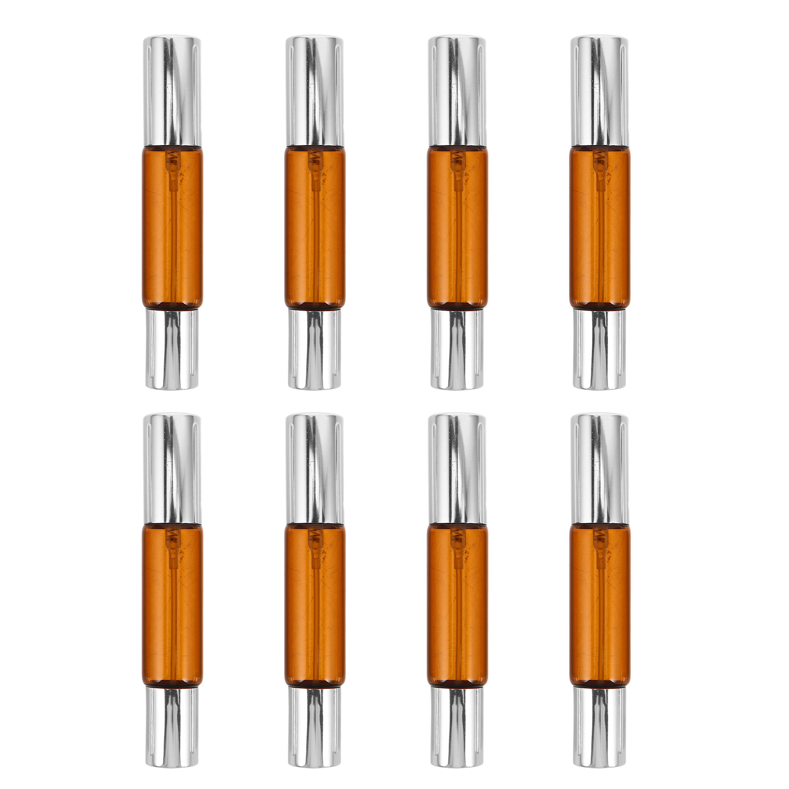 Perfume Refill Bottle - 8Pcs 앰버 유리 에센셜 오일 롤러