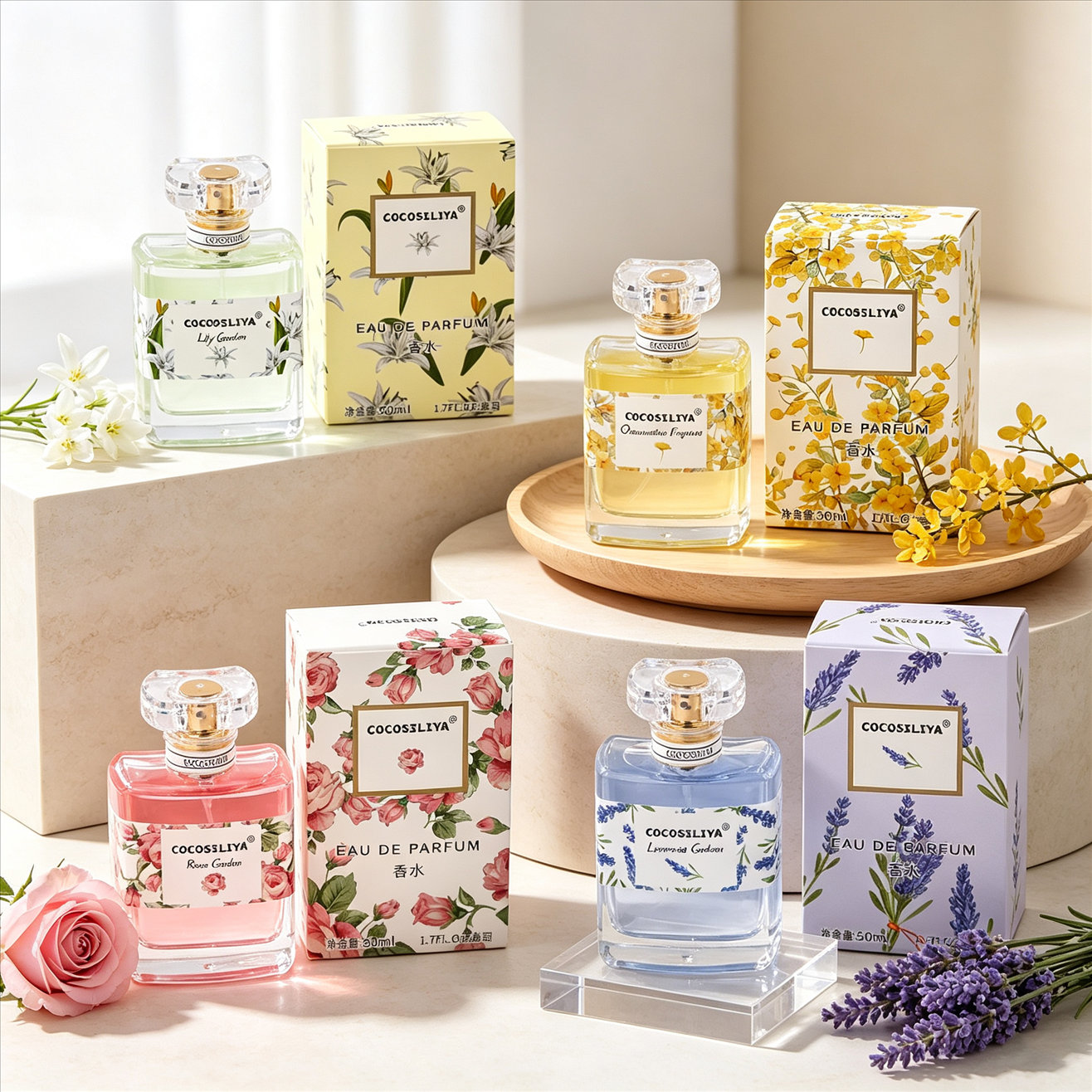 Perfume Floral Fragrance - 코코실리야 여성용 향수, 1.7oz X 2팩,