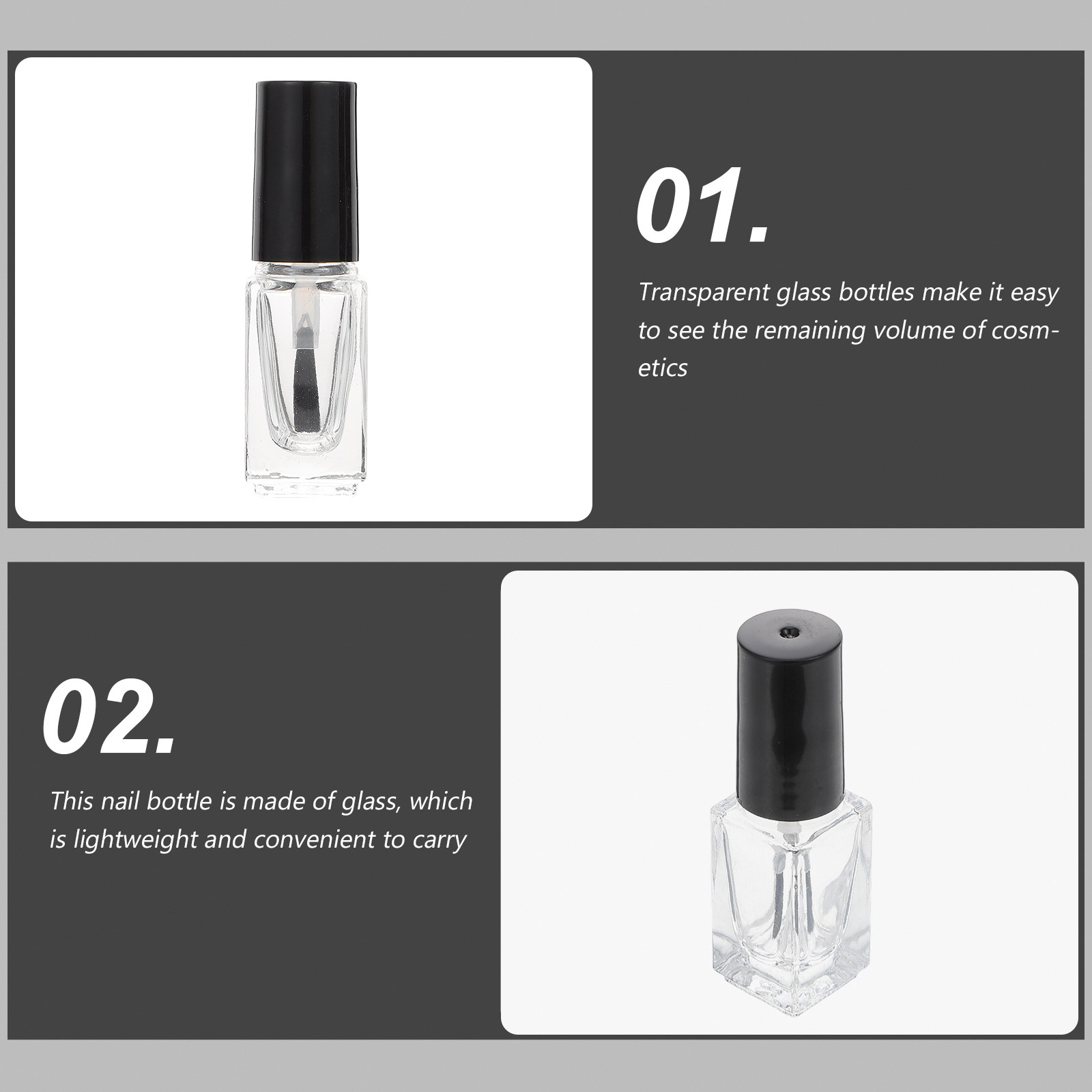 20Pcs 절묘한 유리 매니큐어 병 3Ml 사각형 빈  - Perfume Refill Bottle 리뷰 및 가격