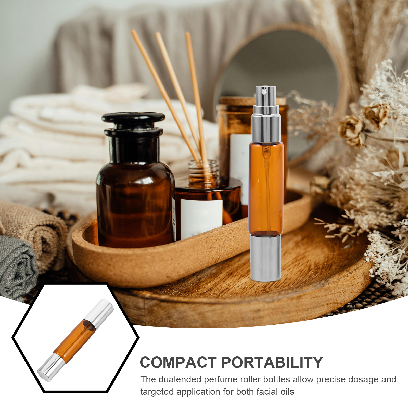 8Pcs 앰버 유리 에센셜 오일 롤러 병 세트 10Ml - Perfume Refill Bottle 리뷰 및 가격
